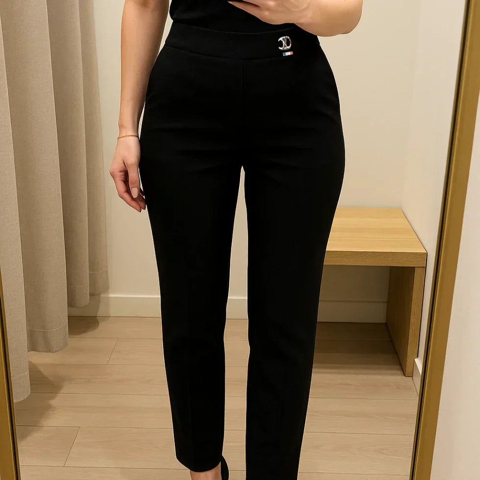 [Llevá 4, Pagá Solo 2] Pantalón Elara Femenino de Sastrería con Cintura Alta, en Seda Fría, Algodón y Lino